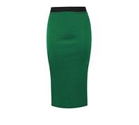 Unbranded New Ladies Women's Plain Midi Pencil Skirt Bodycon Stretch Jersey Office Skirt Size 8-26 (UK XL/XXL 20-22, Green)