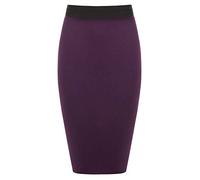 Unbranded New Ladies Women's Plain Midi Pencil Skirt Bodycon Stretch Jersey Office Skirt Size 8-26 (UK XXL/XXXL 24-26, Purple)