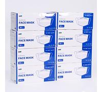 Unbranded Type IIR fluid resistant surgical Face Masks, Disposable For Carers and Everyday Use, Essential Face Mask For Extra high Bacterial protection, Pack of 400 (8 x 50), Colour - Blue/white