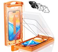 UNBREAK TOP 9H+ Glass 2+2 Packs for iPhone 16 Pro Max Screen Protector 6.9'' with Camera Lens Protector [Zero Bubble, Auto-Dust Removal] [10X Military Protection] Tempered Glass Full Edge Coverage