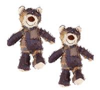 Unbreakable Bear Dog Toy, 2PCS Robust Plush Dog Squeaky Chew Toys Indestructible for Aggressive Chewers, Interactive Soft Stuffed Animal Bear for Puppy