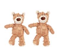 Unbreakable Bear Dog Toy, 2PCS Robust Plush Dog Squeaky Chew Toys Indestructible for Aggressive Chewers, Interactive Soft Stuffed Animal Bear for Puppy