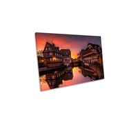 Unbreakable Beauty Strasbourg Sunset Canvas Wall Art Picture Print CanvasGeeks Orange W18 inch x H12 inch x D20mm