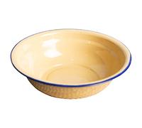 Unbreakable Enamell Bowls, Lightweight Wheat Straw Cereal Bowls, Eco-Friendly Soup Rice Cereal Pasta Salad Bowl Dinner Plates Soup Plate, Healthy Kitchen Bowls for Kids Adults Yellow 16 cm