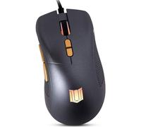 Unbreakable Gaming M-1 Wired Gaming Mouse: Lightweight, High Performance - Adjustable Sensor up to 12k DPI - Comfortable Ergonomic Shape & Textured Grip - Steel Gray with Golden Accent LEDs & Buttons