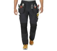 Unbreakable Harrier Extreme Men's Work Trousers, Heavy Duty Cordura Fabric, Top Loading Knee Pad Pockets, Twin Holster Pockets, Triple Stitched, Reflective Detail, Trade Safety Trouser Black