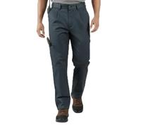 Unbreakable Kite Pro Men's Work Trousers, Heavy Duty Poly-Cotton Multi-Pocket Trade Pants, Bottom Loading Knee Pad Pockets, Triple Stitched Inner Seams, Premium Zip Grey