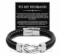Unbreakable Knot Bracelet - For The Man Who Holds Us Together, Grandson's Infinity Legacy Knot Bracelet Gift Set with Engraved Name, Custom Stainless Steel Leather Name Bracelet for Man
