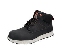 Unbreakable Mens Vulcan Safety Boots Nubuck Leather Composite Toe Cap Non Metallic Metal Free Lightweight S3 SRC Slip Resistant Work Boots, Black, 4