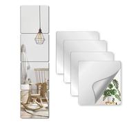 Unbreakable Mirror Tiles Self Adhesive,4PCS 12.05”x12.05” Toddler Mirror For Classroom Decor, Peel And Stick On Small Mirrors For Wall Decor, Shatterproof Plastic Mirrors Stickers for Kids Decorative