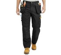 Unbreakable Osprey Men’s Stretch Work Trousers - Multi-Pocket Trade Pants, 2-Way Stretch Panels, Twin Holster Pockets, Reinforced External Top Loading Knee Pad Pockets, Reinforced Hem Black