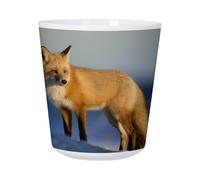 Unbreakable Plastic Cup for Children and Adults - Beautiful Snow Fox Wildlife Photo Nature - Shock Resistant Polymer Mug - Ideal for Home, School, Camping and Picnic - Printed in France