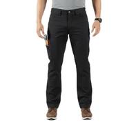Unbreakable Reflex Stretch Men's Work Trousers, Soft Stretch Fabric Multi-Pocket Trade Pants, Triple Stitched Inner Seams, Premium Zip, Heavy Duty Flexible Cargo Trousers, Black, Waist 32, Leg 29