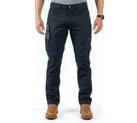 Unbreakable Reflex Stretch Men's Work Trousers, Soft Stretch Fabric Multi-Pocket Trade Pants, Triple Stitched Inner Seams, Premium Zip, Heavy Duty Flexible Cargo Trousers, Navy, Waist 42, Leg 31