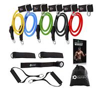 Unbreakable Resistance Tube Bands with Handles, Door Anchor & Ankle Straps (Set of 5 Bands) for Strengthening, Toning, Yoga & Pilates by RPM Power
