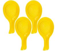 Unbreakable Spoon Rest, 4pcs Spoon Holder Coaster, Plastic Heat Resistant Utensil Rest for Kitchen Counter Stove Top, Reusable Non Slip Spoon Pads for Spatula Ladle (4pcs Yellow)