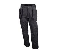 Unbreakable Stretch Work Trousers Men Comfortable & Durable Multi Pocket Work Trousers Double Stitched Seam, Black, Waist 32, Leg 29