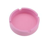 Unbreakable & Washable Ashtray Silicone Heat Resistant Round Ash Tray, for Outdoor, Restaurant, Indoor (Pink)