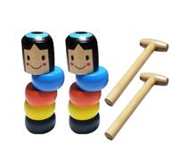 Unbreakable Wooden Man Magic Toy - Funny Immortal Daruma Puppet for Kids - Stage Magnet Trick Props