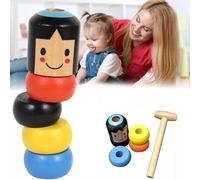 Unbreakable Wooden Man, Unbreakable Wooden Dolls Puppet, Colorful Daru*ma Doll Traditional Japanese Lucky Daru*ma Toy, Novelty Tricks Little Wooden Man Funny Toys