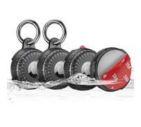 UNBREAKcable 2 Pack for AirTag Case with 3M Adhesive Sticker, IPX8 Waterproof Tracker, Protective Cover for Car, Bike, Luggage (Translucent Black)