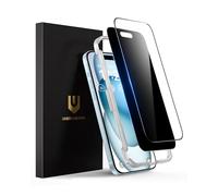 UNBREAKcable 2PCS Screen Protector for iPhone 15-1 Privacy Tempered Glass+1 Clear Glass Double Shatterproof [Easy Installation Frame] [9H Hardness] [Case Friendly] Anti-Scratch for iPhone 6.1 inch