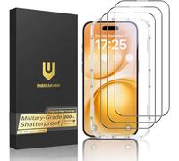 UNBREAKcable 3-Pack for iPhone 15 Pro Screen Protector, Double Shatterproof Tempered Glass [1:1 Full Coverage] [Easy Installation Frame] [9H Hardness] [HD Clear] [Case Friendly] for Apple 15Pro 6.1”