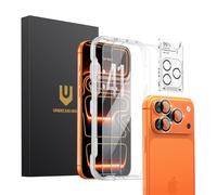 UNBREAKcable 3-Pack for iPhone 17 Pro Screen Protector with Camera Protection, 9H Hardness, HD Clarity, Anti-Fingerprint, Case Friendly, 3 Tempered Glass + 3 Camera Lens Protectors-6.3-Inch