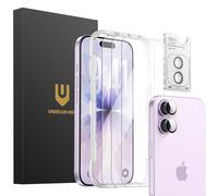 UNBREAKcable 3-Pack for iPhone 17 Screen Protector with Camera Protection, 9H Hardness, HD Clarity, Anti-Fingerprint, Case Friendly, 3 Tempered Glass + 3 Camera Lens Protectors-6.3 Inch