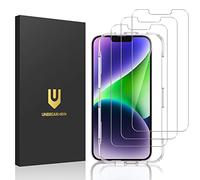 UNBREAKcable 3-Pack Screen Protector for iPhone 14/16e, Double Shatterproof Tempered Glass [Easy Installation Frame] [9H Hardness] [99.99% HD Clear] [Case Friendly] for iPhone 6.1 inch