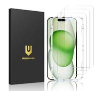 UNBREAKcable 3-Pack Screen Protector for iPhone 15 Plus, Double Shatterproof Tempered Glass [Easy Installation Frame] [9H Hardness] [99.99% HD Clear] [Case Friendly] for iPhone 6.7 inch