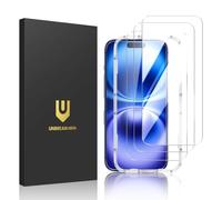 UNBREAKcable 3-Pack Screen Protector for iPhone 16, Double Shatterproof Tempered Glass [Easy Installation Frame] [9H Hardness] [99.99% HD Clear] [Case Friendly] for iPhone 6.1 inch