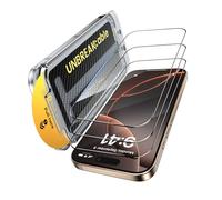 UNBREAKcable 3-Pack Screen Protector for iPhone 16 Pro Max Tempered Glass - [Pull-To-Protect Easy Installation] [Auto Dust-Elimination] [9H+ Hardness] [HD Clear] Full Coverage for iPhone 6.9 inch