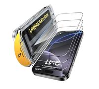 UNBREAKcable 3-Pack Screen Protector for iPhone 16 Pro Tempered Glass - [Pull-To-Protect Easy Installation] [Auto Dust-Elimination] [9H+ Hardness] [99.99% HD Clear] Full Coverage for iPhone 6.3 inch