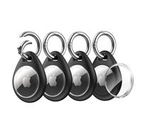 UNBREAKcable 360° Protective Case for AirTag (1st & 2nd Generation) [4 Pack], TPU Full Cover Keyring Holder with Premium Zinc Alloy Spring Clip, Scratch-Resistant Design for Keys, Bags, Luggage