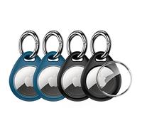 UNBREAKcable 360° Protective Case for AirTag (1st & 2nd Generation) [4 Pack], TPU Full Cover Keyring Holder with Premium Zinc Alloy Spring Clip, Scratch-Resistant Design for Keys, Bags, Luggage