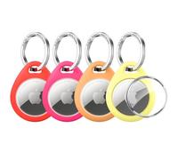 UNBREAKcable 360° Protective Case for AirTag (1st & 2nd Generation) [4 Pack], TPU Full Cover Keyring Holder with 304 Stainless Steel Keychain, Scratch-Resistant Design for Keys, Bags, Luggage