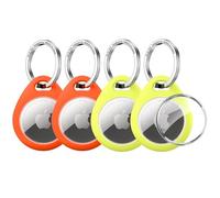 UNBREAKcable 360° Protective Case for AirTag [4 Pack], TPU Full Cover Keyring Holder with 304 Stainless Steel Keychain, Scratch-Resistant Design for Keys, Bags, Luggage