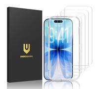 UNBREAKcable 4-Pack Screen Protector for iPhone, Double Shatterproof Tempered Glass [Easy Installation Frame] [9H Hardness] [99.99% HD Clear] [Case Friendly] for iPhone 6.3 inch