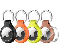 UNBREAKcable AirTag Holder Keyring, 4 Pack TPU Case for Apple AirTag 1 & 2
