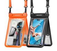 UNBREAKcable Double Capacity Waterproof Phone Pouch, IPX8 Waterproof Phone Case Underwater Dry Bag with 2 bags separated for Vacation Beach Swimming [2-Pack, Up to 7'']