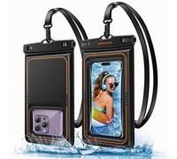 UNBREAKcable Floating Waterproof Phone Pouch 2 Pack - IPX8 Waterproof Phone Case Dry Bag for iPhone 17 Air 16 15 14 13 12 11 Pro Max XR XS SE 2022, Samsung S24 S23 S22 S21Ultra Up to 7.0 inch- Black