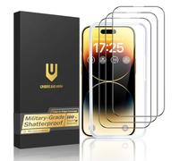 UNBREAKcable for iPhone 14 Pro Max Screen Protector, 3-Pack Full Coverage Tempered Glass [Military Grade Shatterproof][9H Hardness][Easy Installation Frame][Bubble Free] for iPhone 14 Pro Max 6.7"