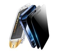 UNBREAKcable for iPhone 15 Pro Max Privacy Screen Protector, Tempered Glass 6.7", DustProof OneStep Installation, 25° Anti-Spy, 9H Military-Grade Shatterproof, Bubble-Free, Case-Friendly, 2 Pack