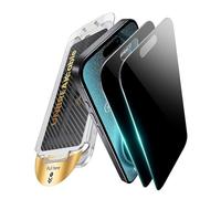 UNBREAKcable for iPhone 15 Pro Privacy Screen Protector, Tempered Glass 6.1", DustProof OneStep Installation, 25° Anti-Spy, 9H Military-Grade Shatterproof, Bubble-Free, Case-Friendly, 2 Pack