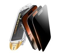 UNBREAKcable for iPhone 16 Plus / 15 Plus Privacy Screen Protector, Tempered Glass 6.7", DustProof OneStep Installation, 25° Anti-Spy, 9H Military-Grade Shatterproof, Bubble-Free, Case-Friendly-2 Pack