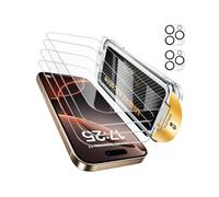 UNBREAKcable for iPhone 16 Pro Max Screen Protector 4+2 Pack [9H+ Military-Grade Shatterproof] [Effortless Bubble-Free Installation] Ultra HD Clarity Tempered Glass with Lens Protector, Case friendly