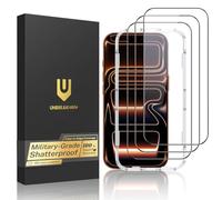 UNBREAKcable for iPhone 17 Pro Max Screen Protector, 3-Pack Full Coverage Tempered Glass [Military Grade Shatterproof] [9H Hardness] [Easy Installation] [Bubble Free] for iPhone 17 Pro Max 6.9"