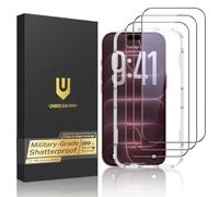 UNBREAKcable for iPhone 18 Pro Max Screen Protector, 3-Pack Full Coverage Tempered Glass [Military Grade Shatterproof][9H Hardness][Easy Installation Frame][Bubble Free] for iPhone 18 Pro Max 6.9"