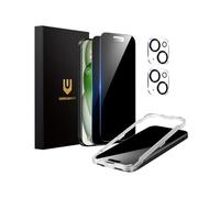 UNBREAKcable iPhone 15 Plus Privacy Screen Protector 2-Pack, Upgraded Dual-Tempered Glass + 2 Camera Lens Protectors, 25° Anti-Spy, Military-Grade 9H+, HD Clear, Anti-Fingerprint, 6.7 Inch
